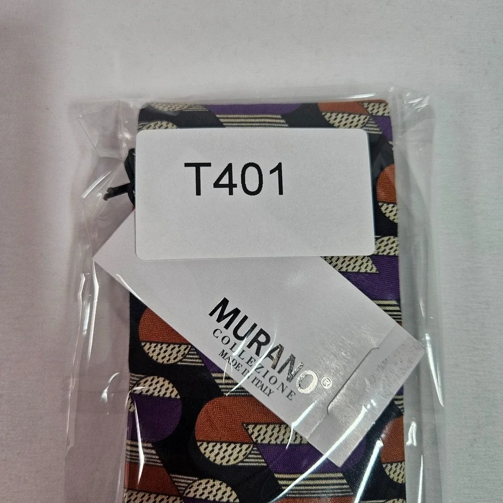 New Murano 100%‎ Silk Made in Italy Tie Men Geometric Print 3